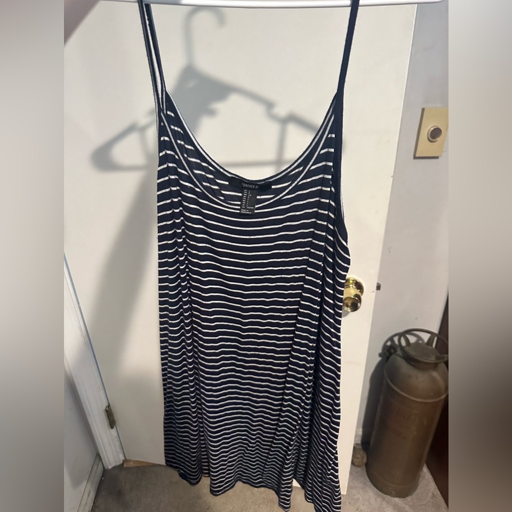 Blue and white dress